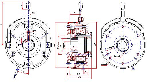 Electromagnetic and pneumatic clutches